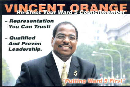 front of postcard, photo of Orange, motto: Putting Ward 5 First