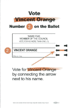 back of postcard, instructions for voting
