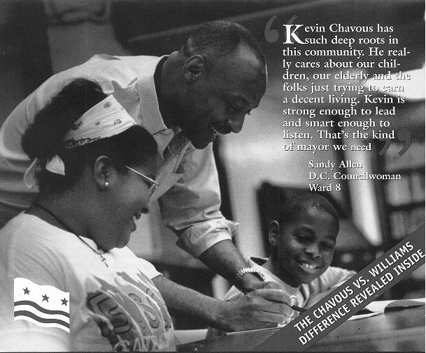mailer cover, "Chavous vs. Williams Difference Revealed Inside"