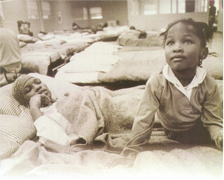 Photo, mother and child in shelter