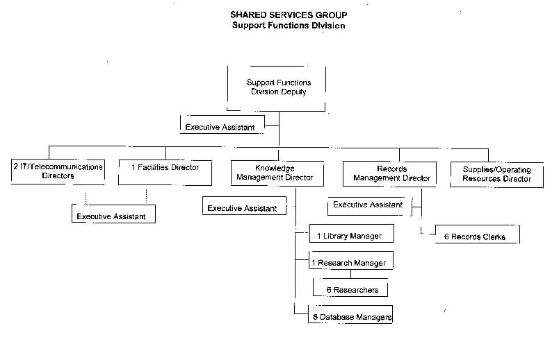 Support Functions Division chart