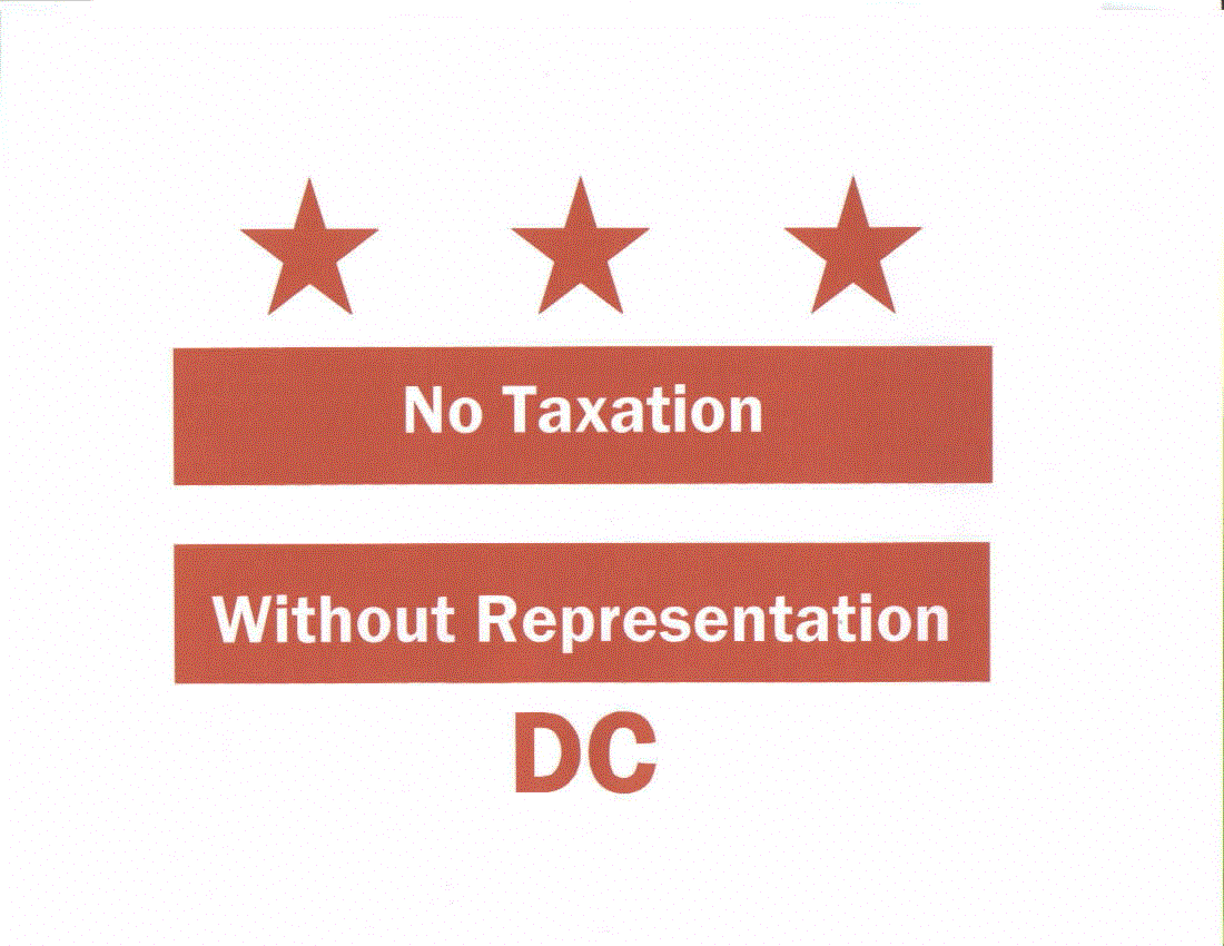 Proposed DC flag with No Taxation without Representation slogan