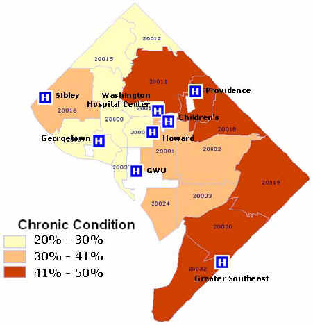 Location of Chronic Disease Burden and District Hospitals