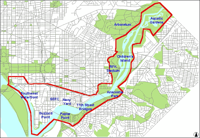 Waterfront Revitalization Initiative map