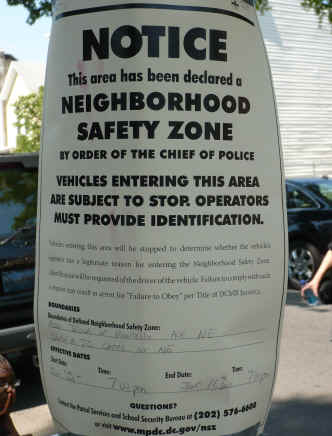 Neighborhood Safety Zone sign