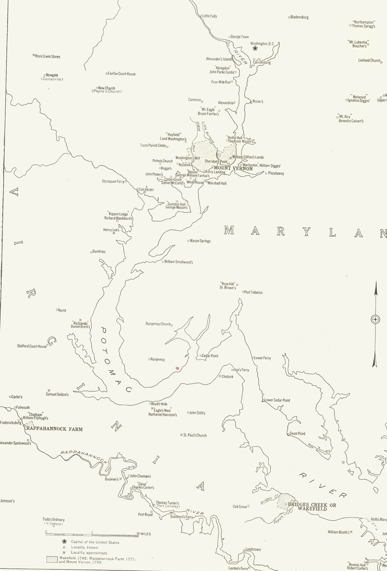 Map of lower Potomac region